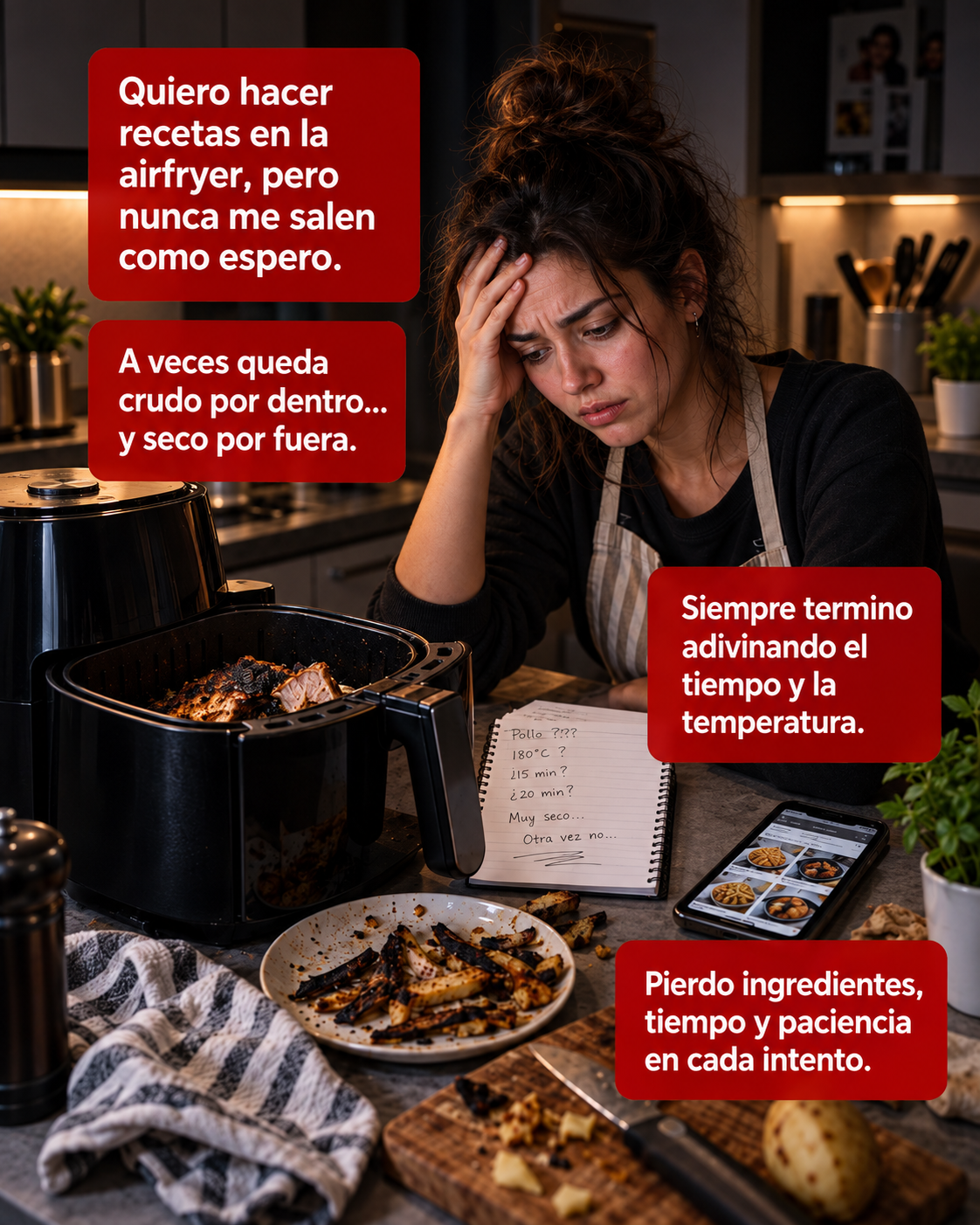 Identificación con el problema de preparar siempre las mismas recetas en la Airfryer